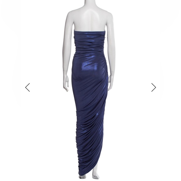 Norma Kamali Strapless Diana Gown in Military Blue size Large New $265 - Picture 6 of 16